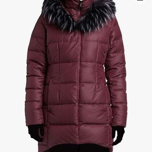 The north face puffer down coat xs burgundy like new